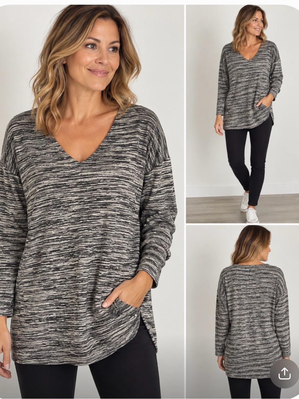 NWT White House Black Market tunic banded bottom top